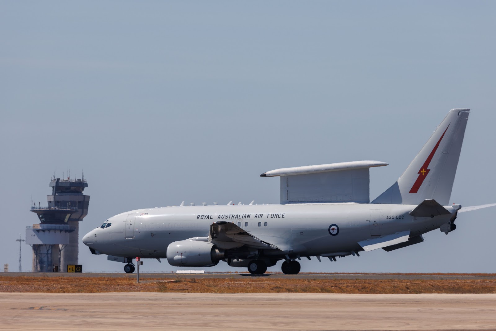 20240717raaf8165233_0063 - An E-7A Wedgetail taxis out for its next mission during Exercise Pitch Black 24.