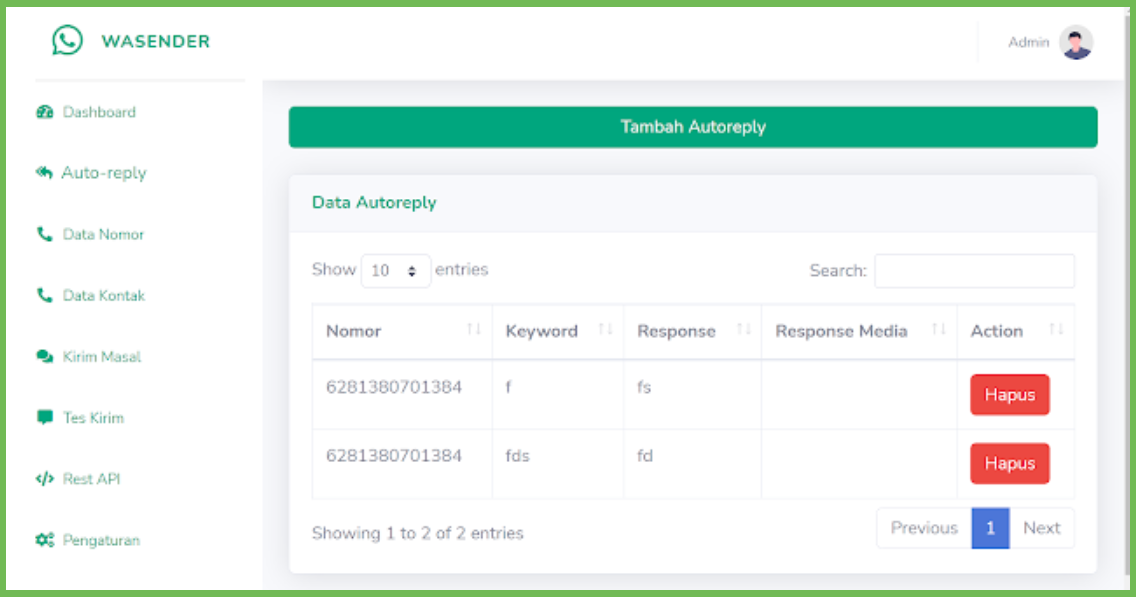 Dashboard of WaSender, one of the best WhatsApp bulk message senders