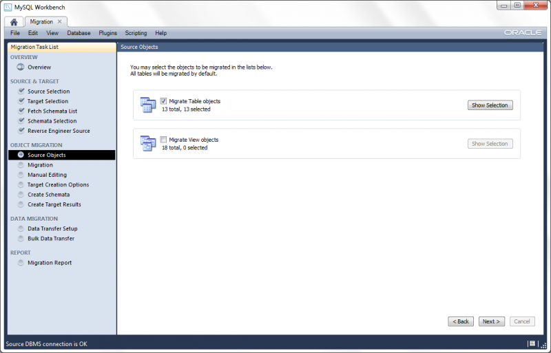 Migrate tables