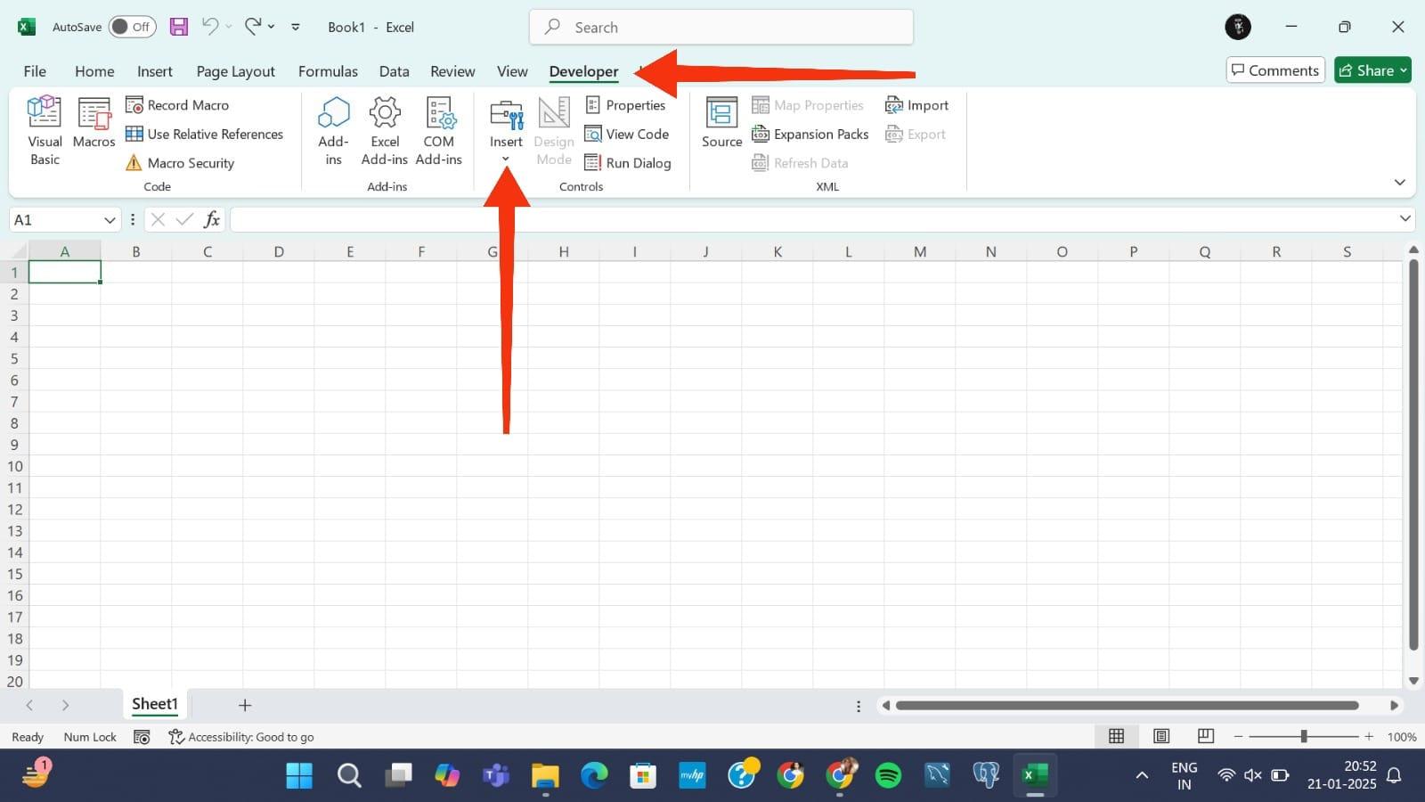 How to Insert Checkbox in Excel: Developer Tab