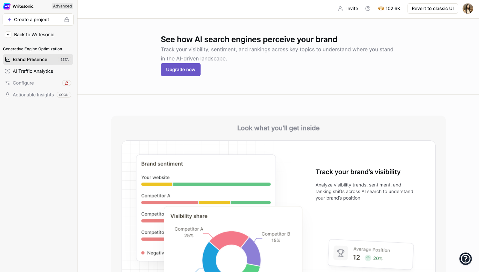 Writesonic Brand Presence tool - Generative Engine Optimization (GEO) Tips