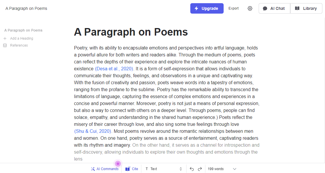 AI assistant for poems