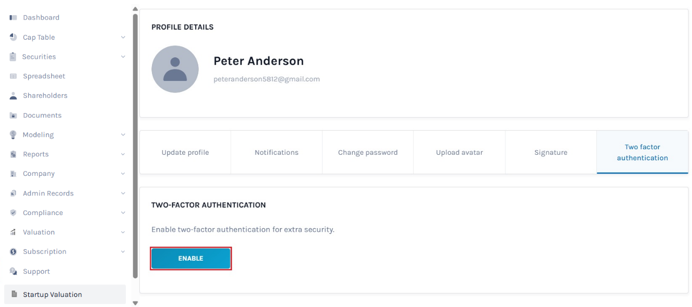 enable two factor authentication 