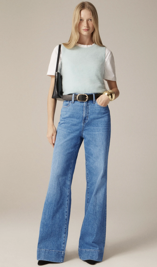 J.Crew high-rise denim trouser in 1996 semi-stretch $158