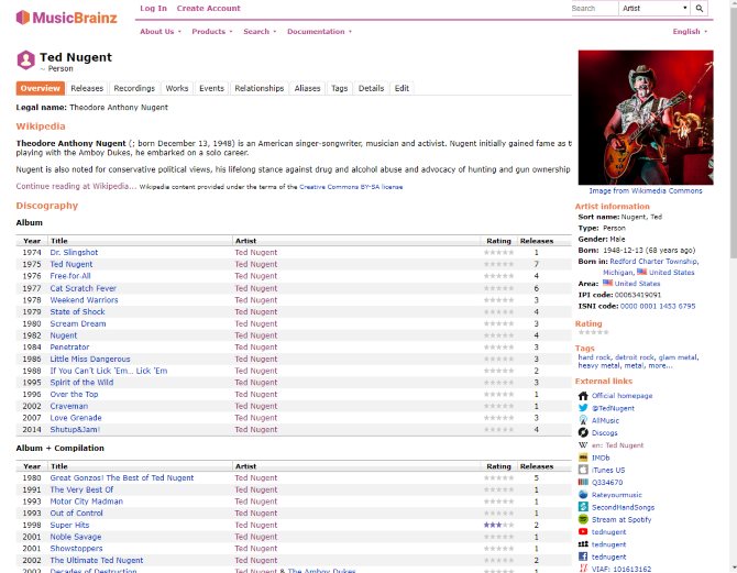 Le Guide Internet de Musique pour l'Audiophile 11 Page MusicBrainz