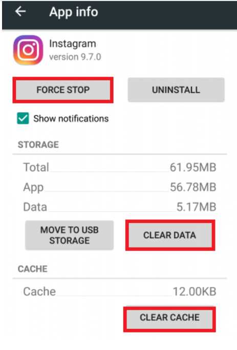 Clear Instagram Cache 