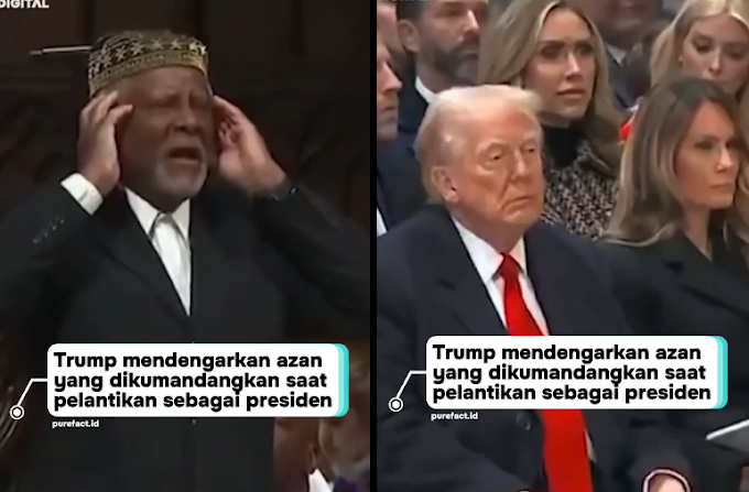 VIRAL Ekspresi Donald Trump Saat Azan Dikumandangkan di Katedral Nasional Washington