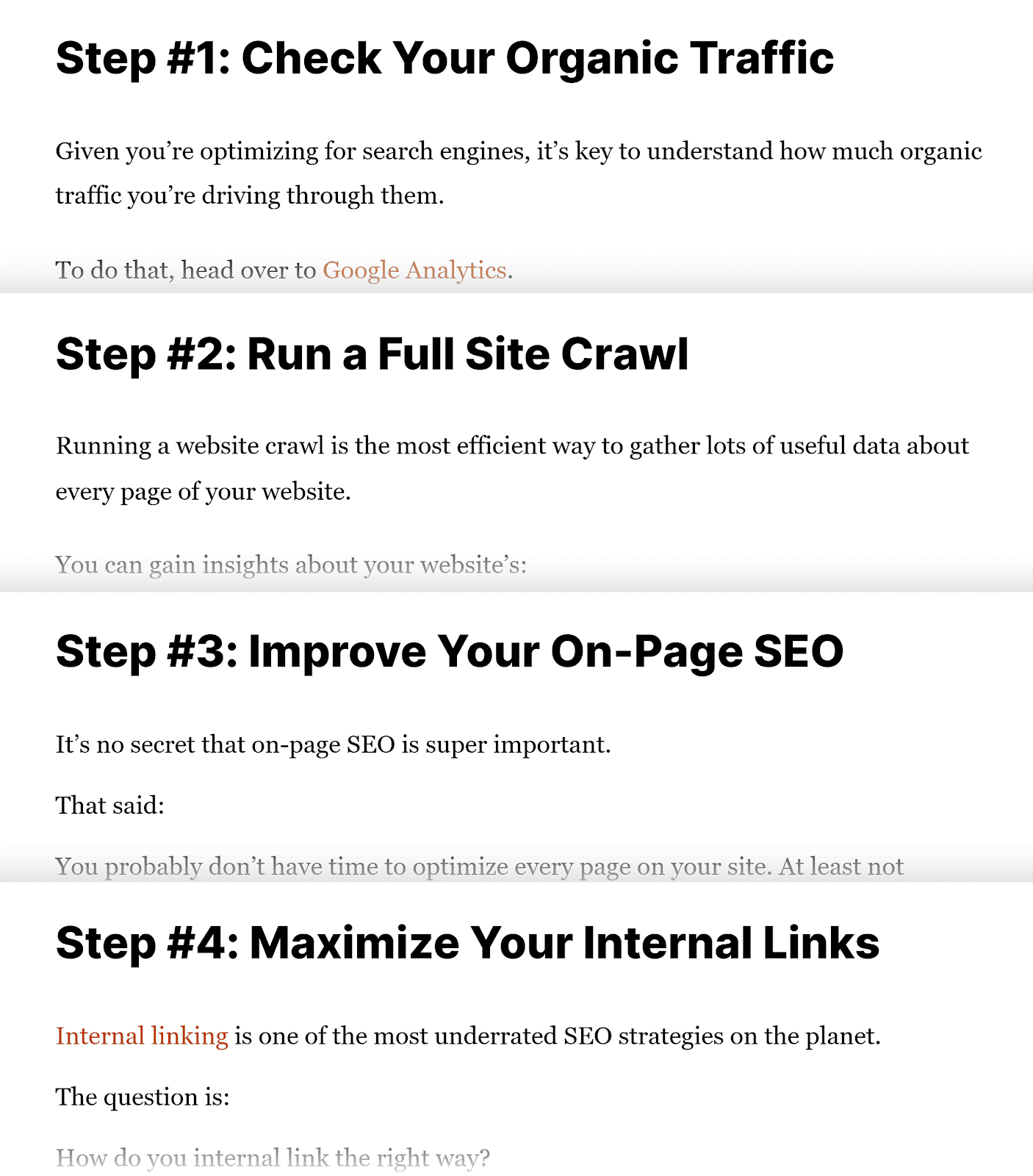 Backlinko – SEO Site Audit – Steps