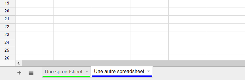 Accéder aux différentes feuilles de calcul.