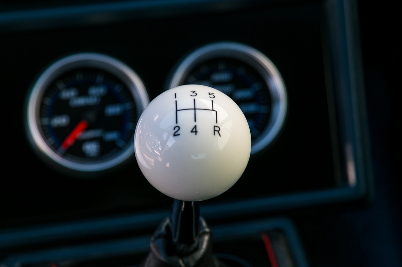 a gearshift in a car