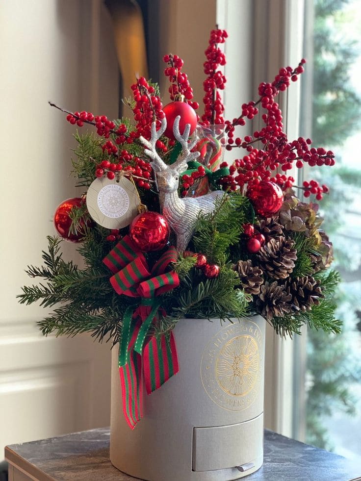 Festive Woodland Charm Christmas Centerpiece