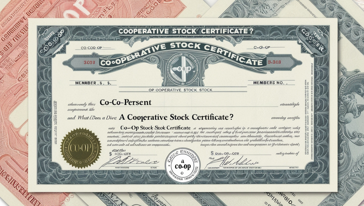 what does a co op stock certificate look like​