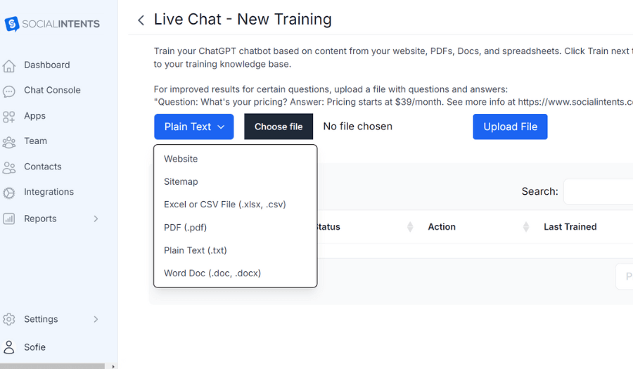 How to train an AI chatbot with custom data