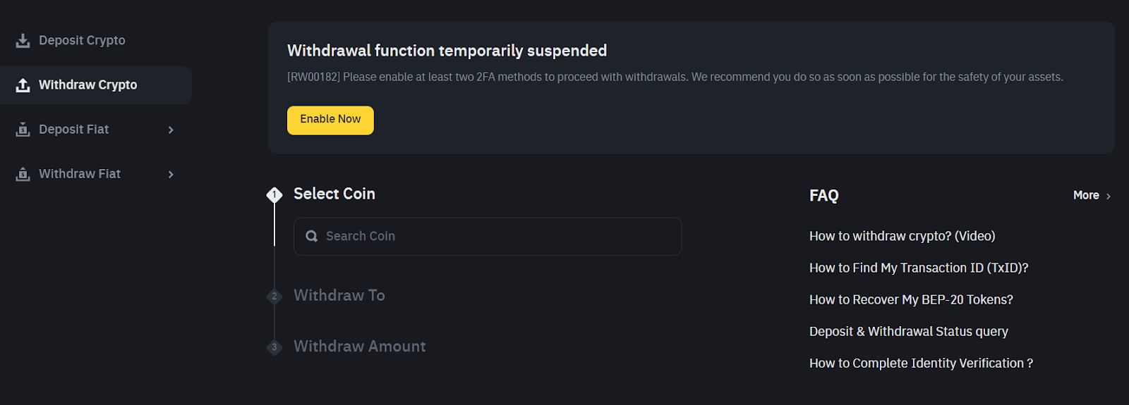 Binance Withdrawal