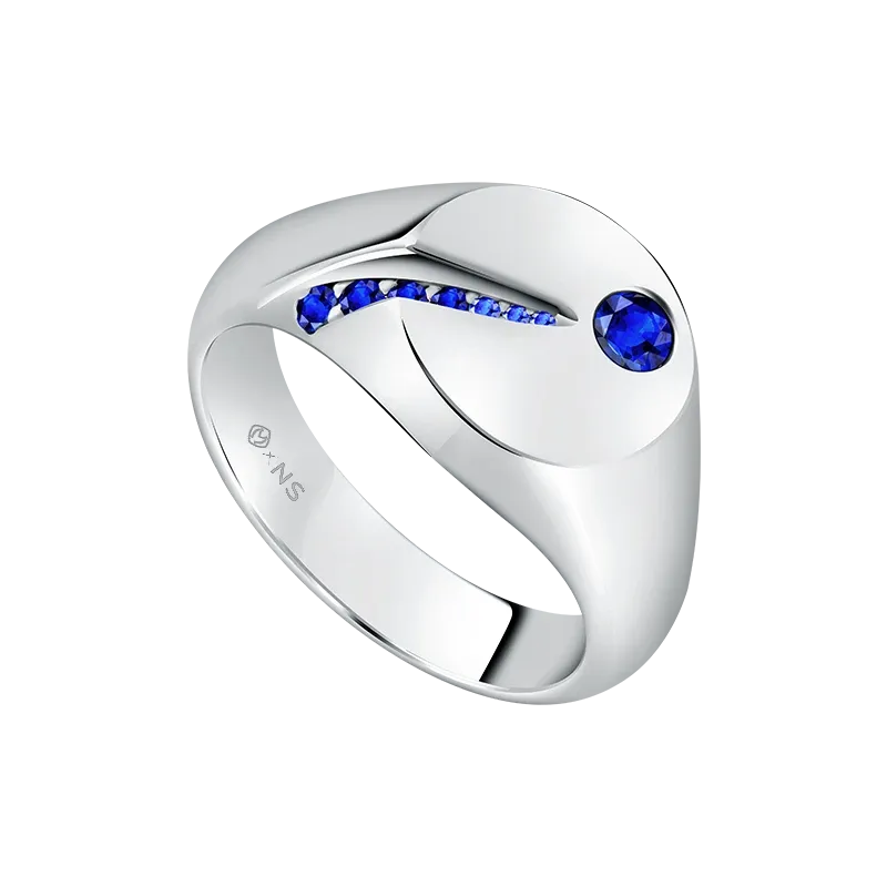 Cincin Pria MONDIAL Precious Fire Gradiore In Sapphire Fire