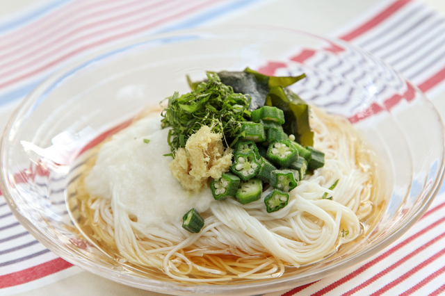 夏バテ防止「ネバネバそうめん」