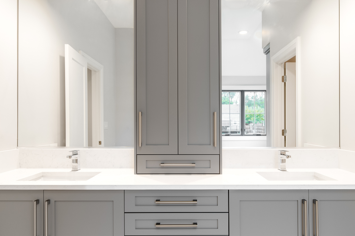 Grey Vanity Inset Cabinets