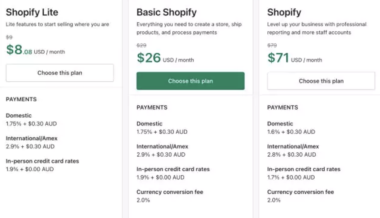 Select the pricing plan to reopen shopify store