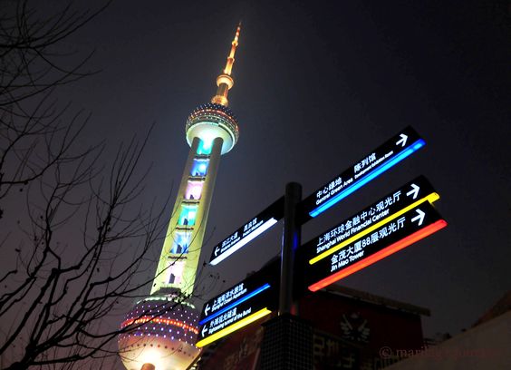 the image displays the oriental pearl tower using led landscape lights