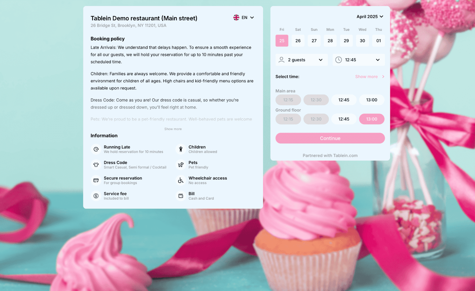 Tablein dashboard