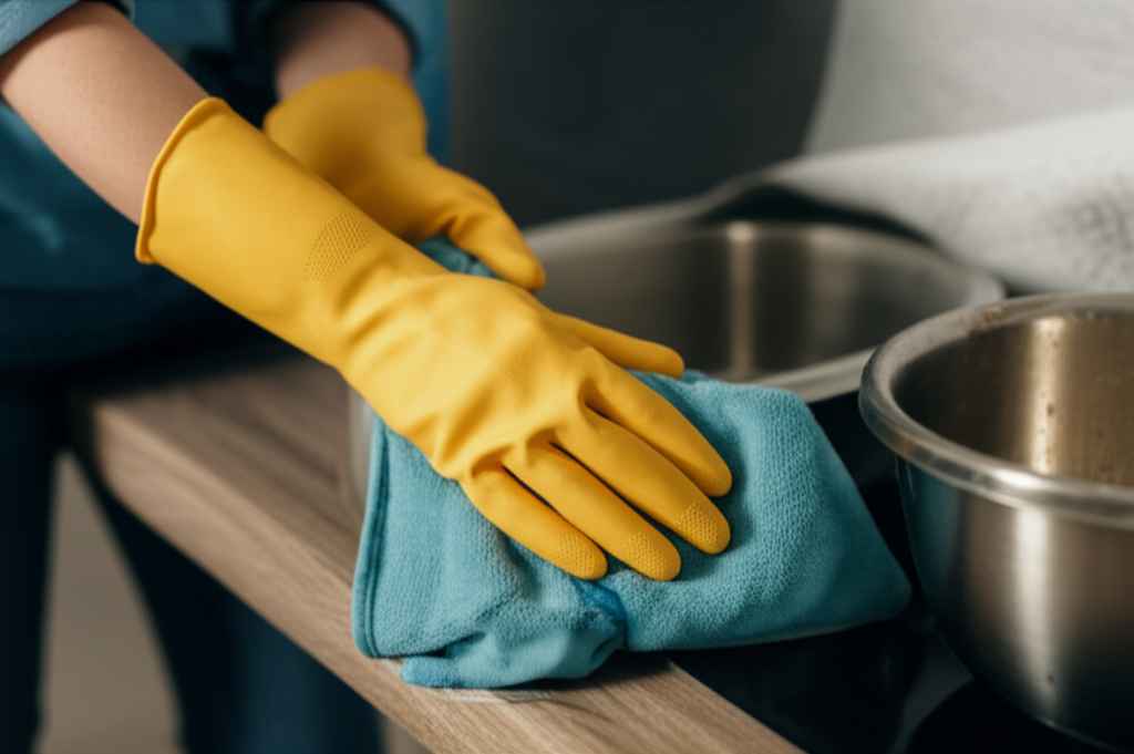 Wear Gloves to Household for nail care