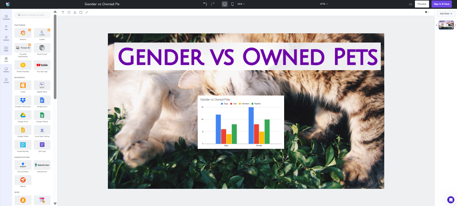 Paste the published link to your Google Sheets graph.