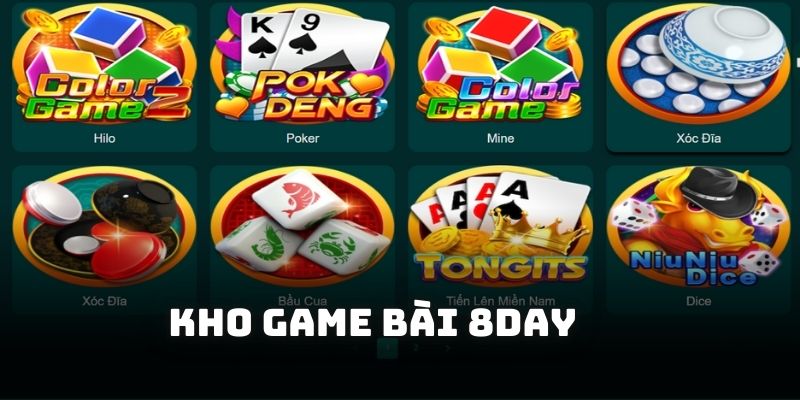 Kho game bài chơi là mê đắm của nền tảng đẳng cấp 8DAY