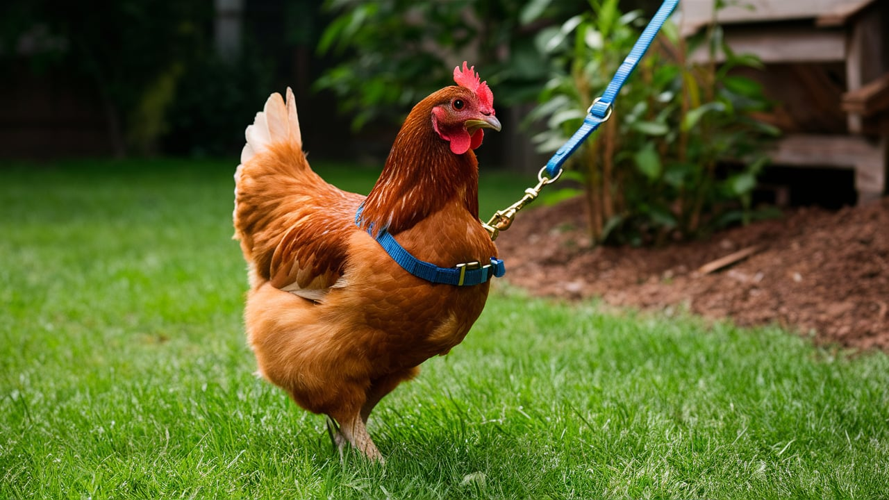 H Style Cat Harness on Chicken