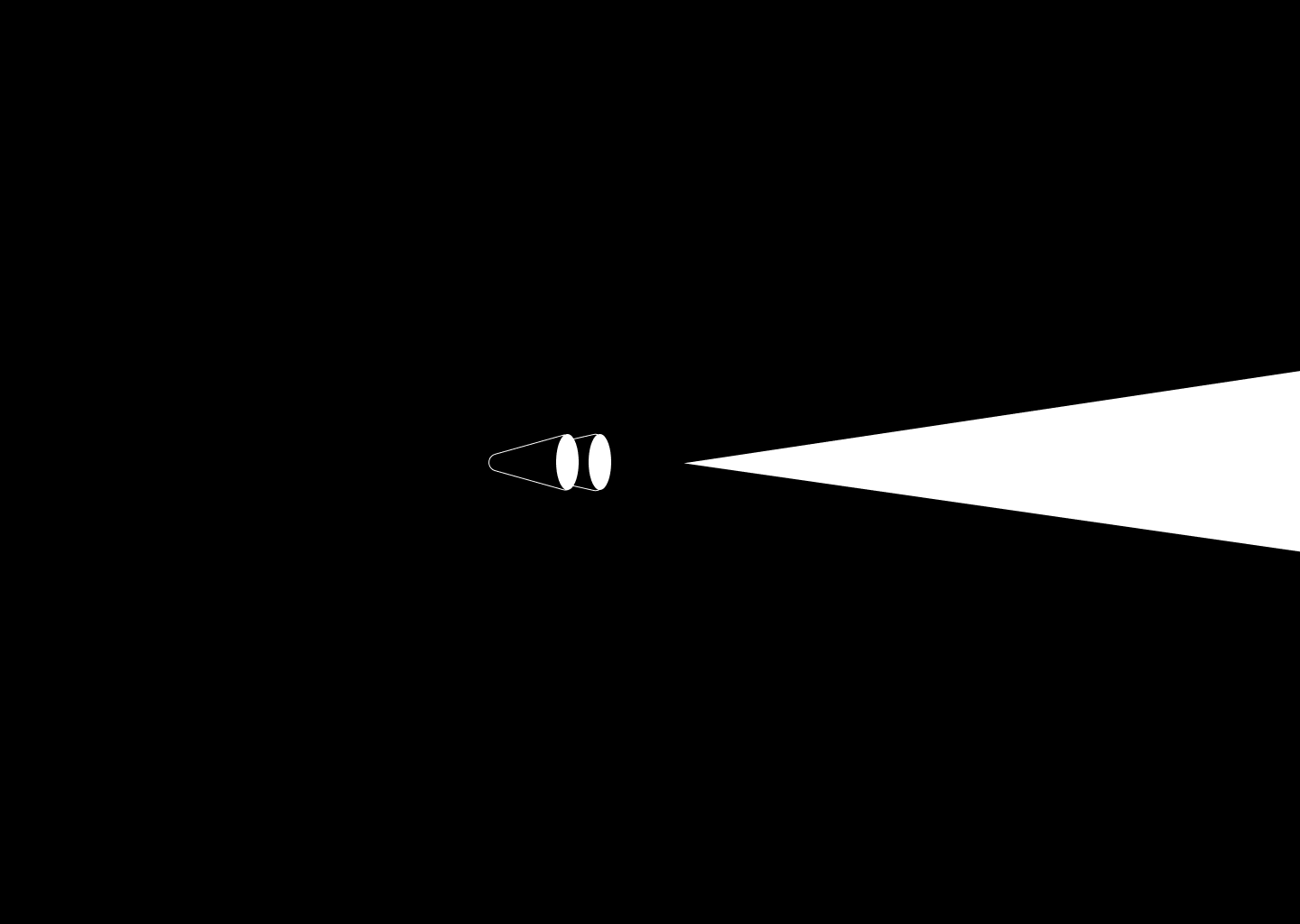 A minimalist black and white illustration of a flashlight shining in the dark, symbolizing the search for life's purpose and personal calling.