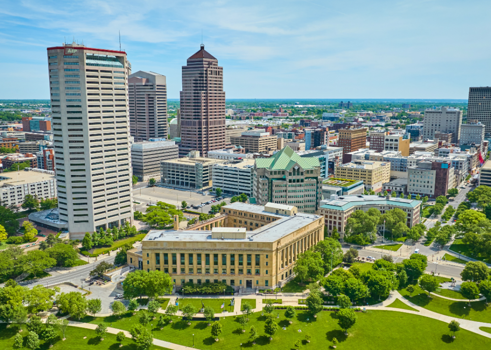 An aerial view of Columbus.