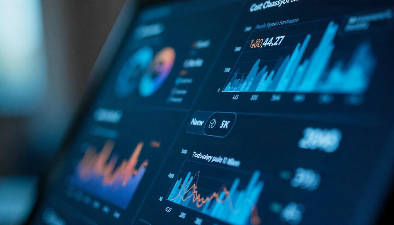 The advanced financial analytics and data visualization displayed on the screens in this image illustrate the comprehensive "global threat coverage monitoring" capabilities that organizations leverage to identify, analyze, and respond to potential disruptions or risks impacting their worldwide operations and assets.