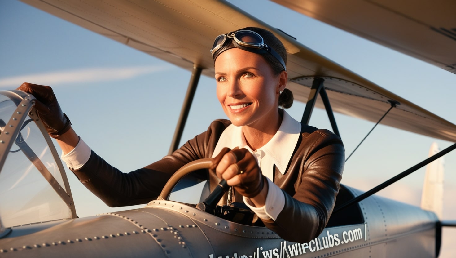 helen keller flying a plane