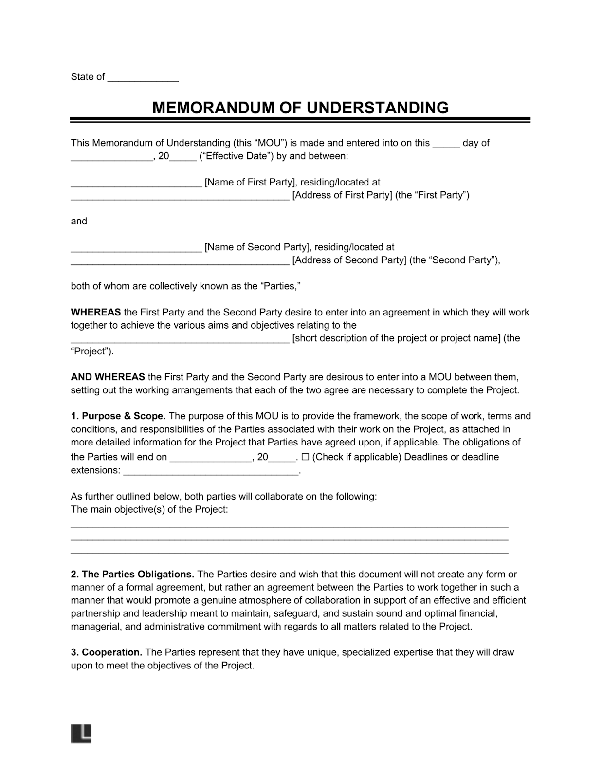 Example of an MOU Agreement