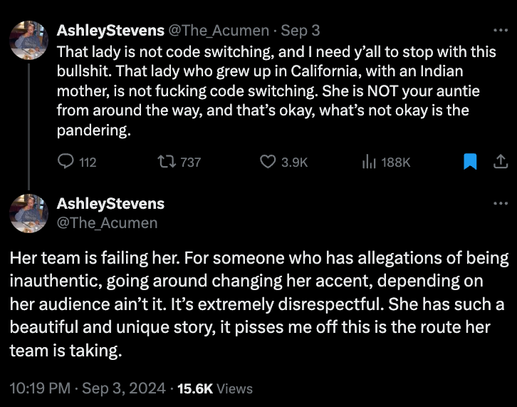 , Was Kamala Harris code-switching or pandering? We asked an expert.