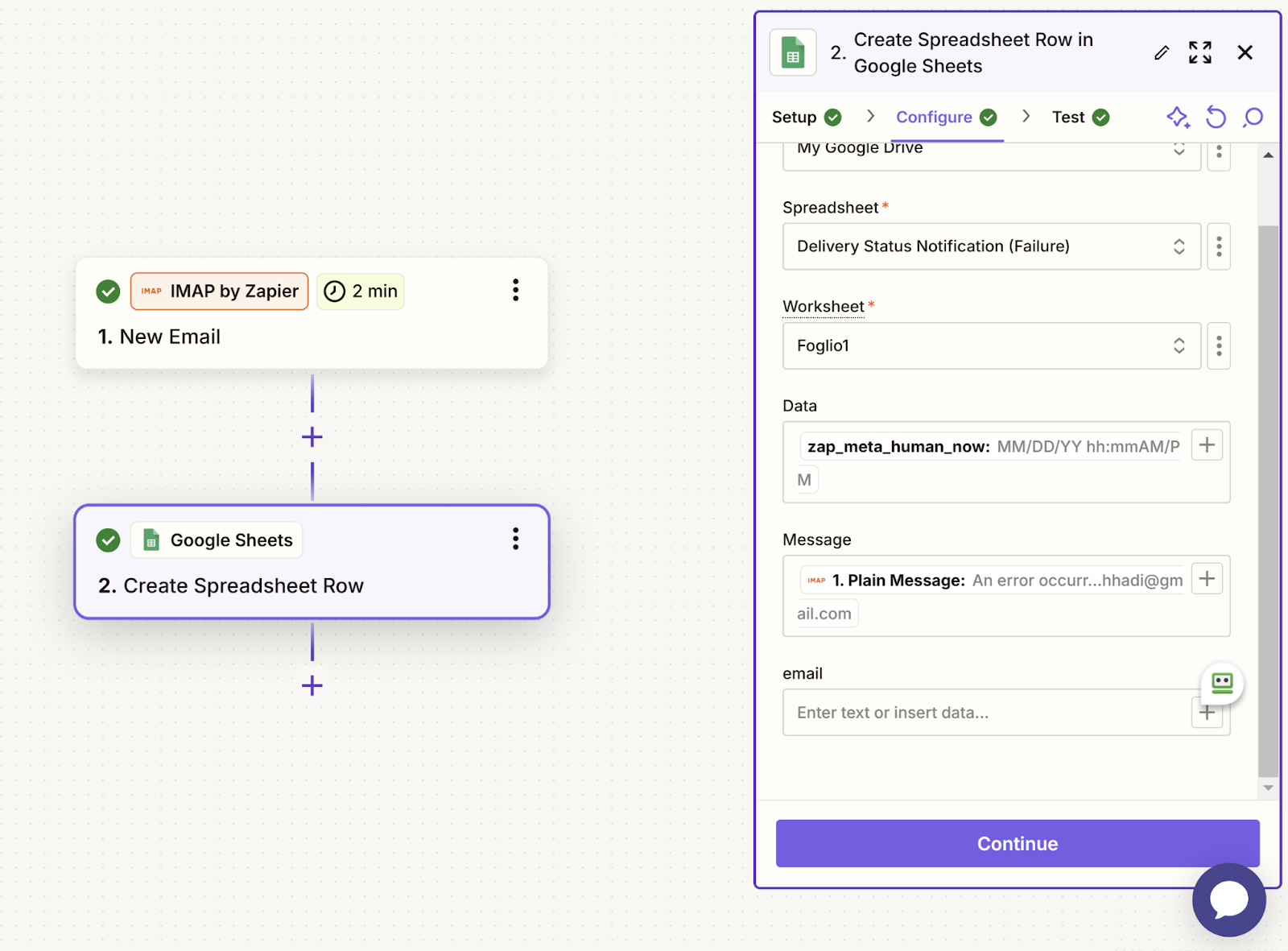 Zapier trigger step 3