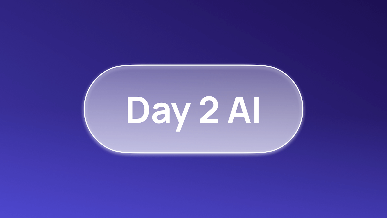 An oval icon in the center of a dark blue background that reads Day 2 AI.
