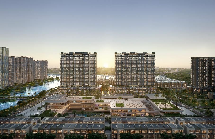 A group of buildings with trees and water

AI-generated content may be incorrect.