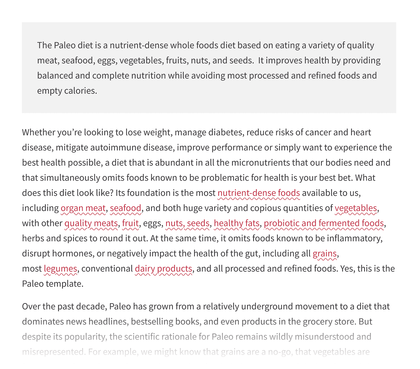 Paleo diet – Long intro