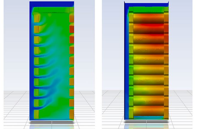 distribuzione dell'aria attraverso il modulo batteria