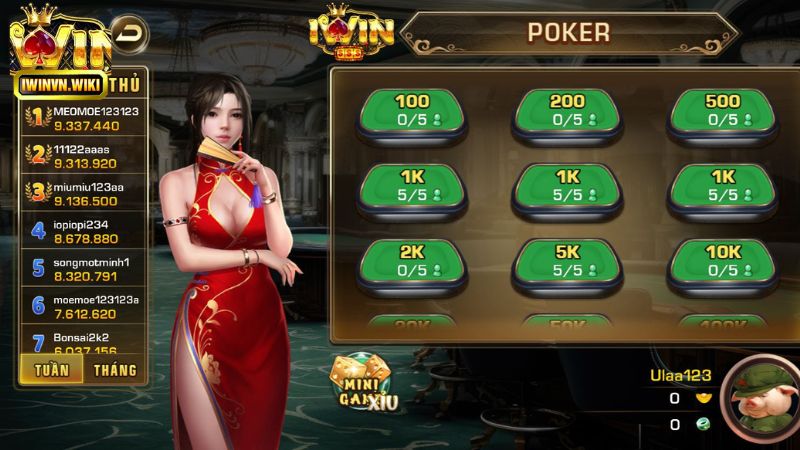 Chơi game bài iWin với tỷ lệ trả thưởng cao