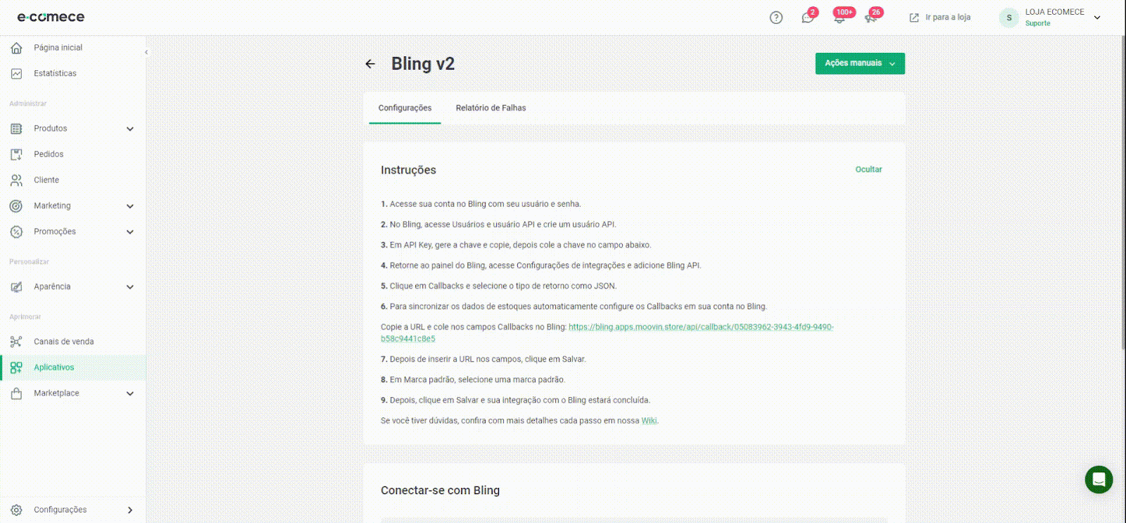 aplicativo bling na ecomece