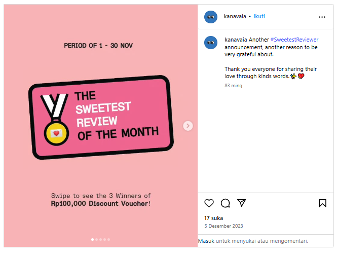 screenshoot konten instagram kanavia