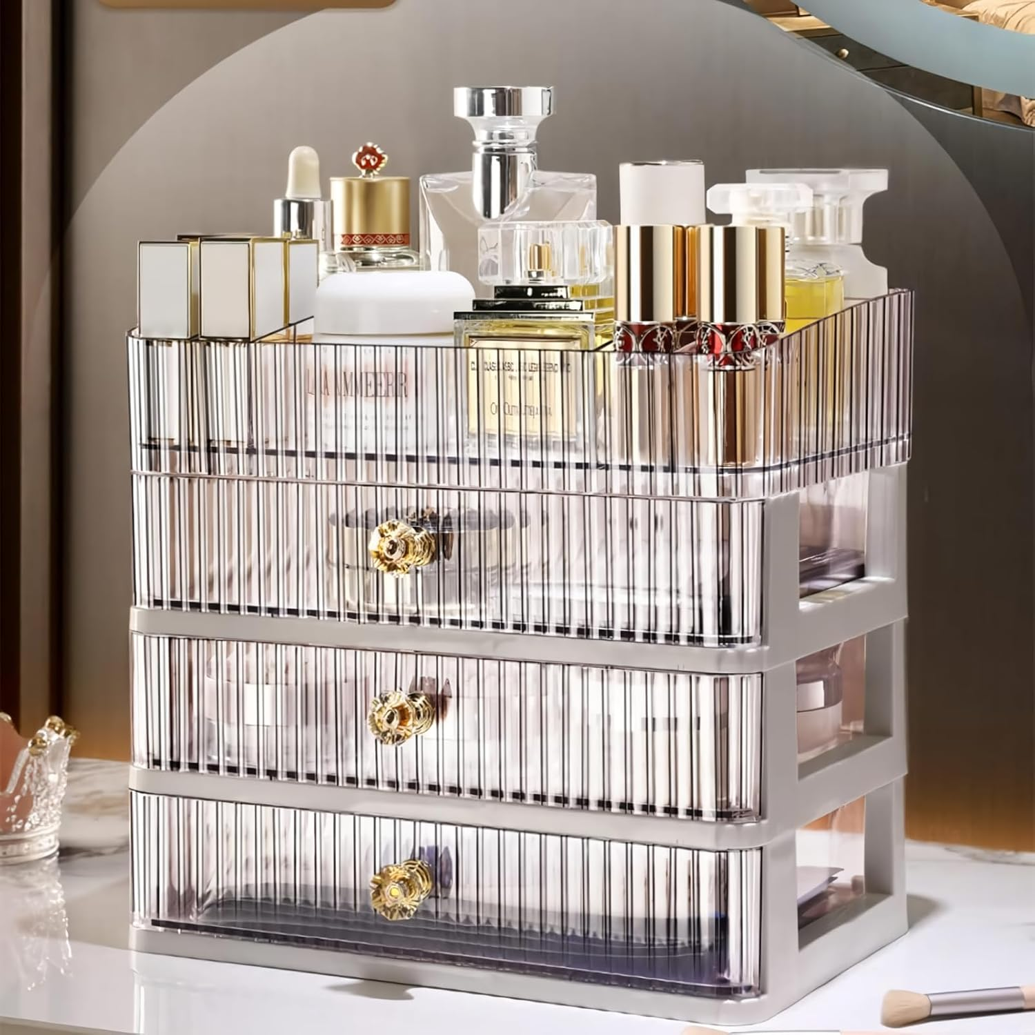 Simbuy Plastic Makeup Organizer with 3 Drawers