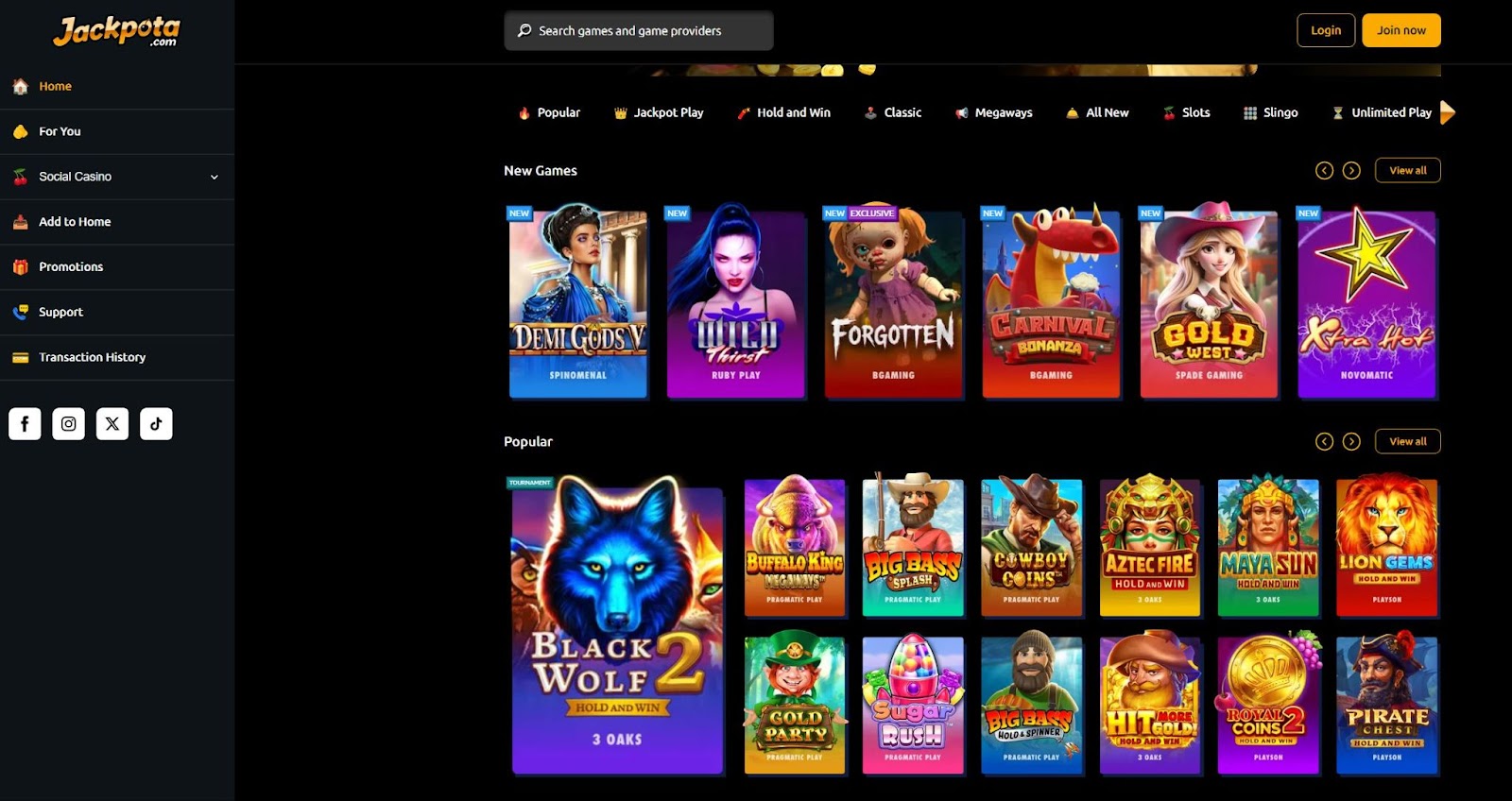 Jackpota casino user experience