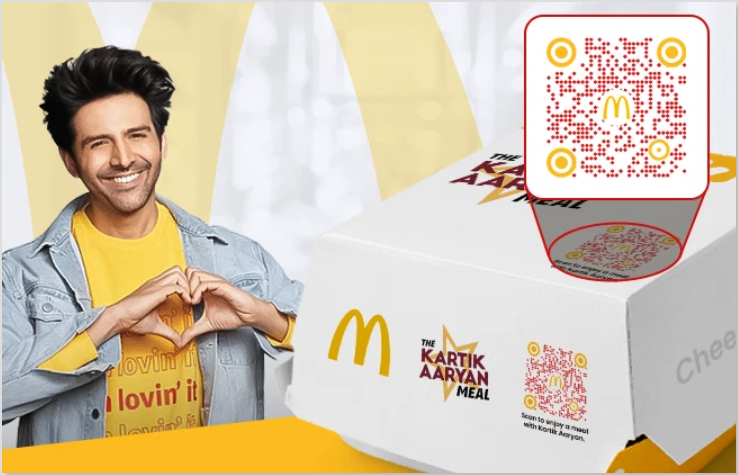 McDonald's QR code for the Kartik Aryan meal campaign