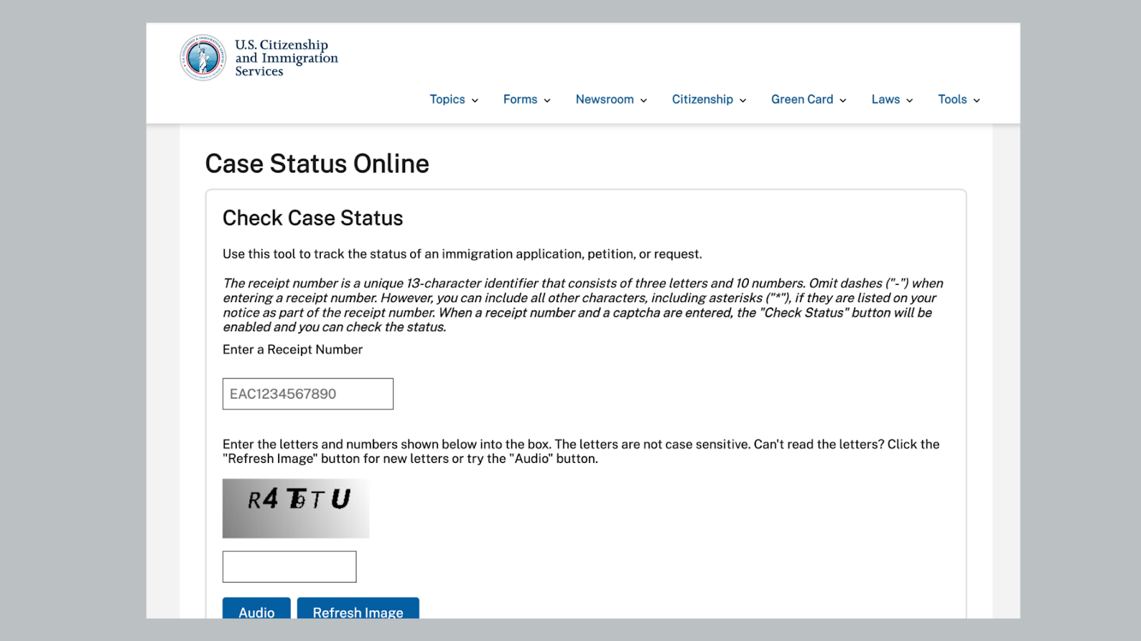 verificar el estatus de su caso de inmigración