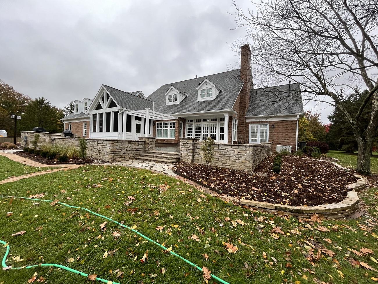 A house with a lawn