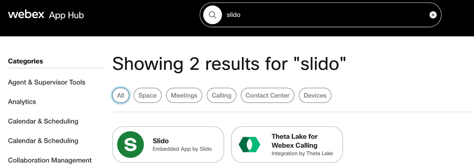 Slido Webex integration