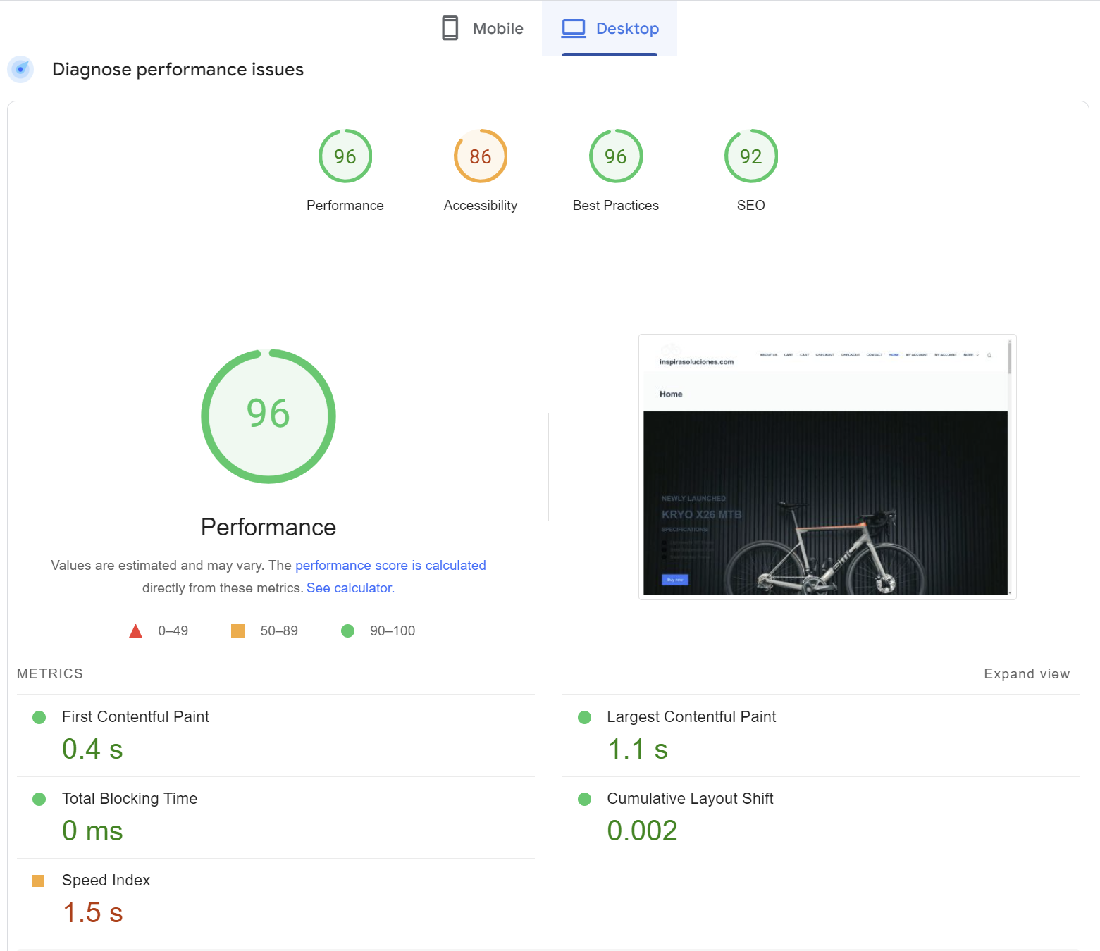 Blocksy Theme for WooCommerce Speed