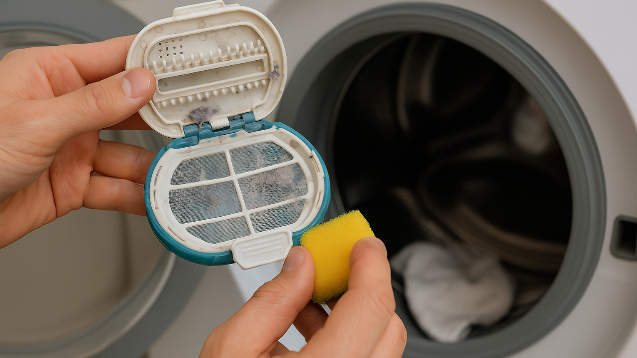  Gently Scrub the Washer Filter